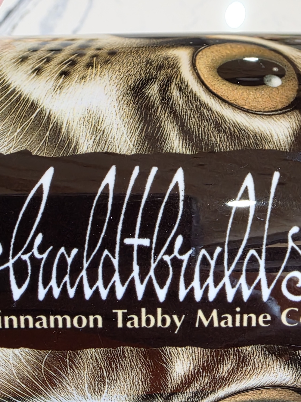 Vtg Braldt Bralds Cinnamon Tabby Maine Coon Cat Mug - Brown & White Coffee Mug - Picture 8 of 12
